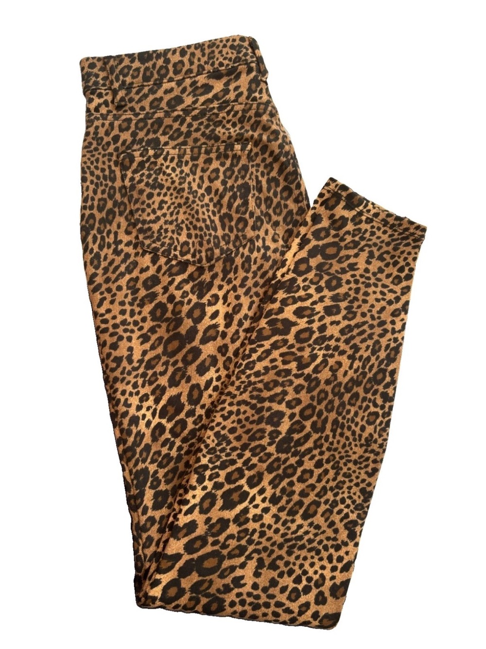 Time and Tru Leopard Print Skinny Stretch Jeans - Brown and Black